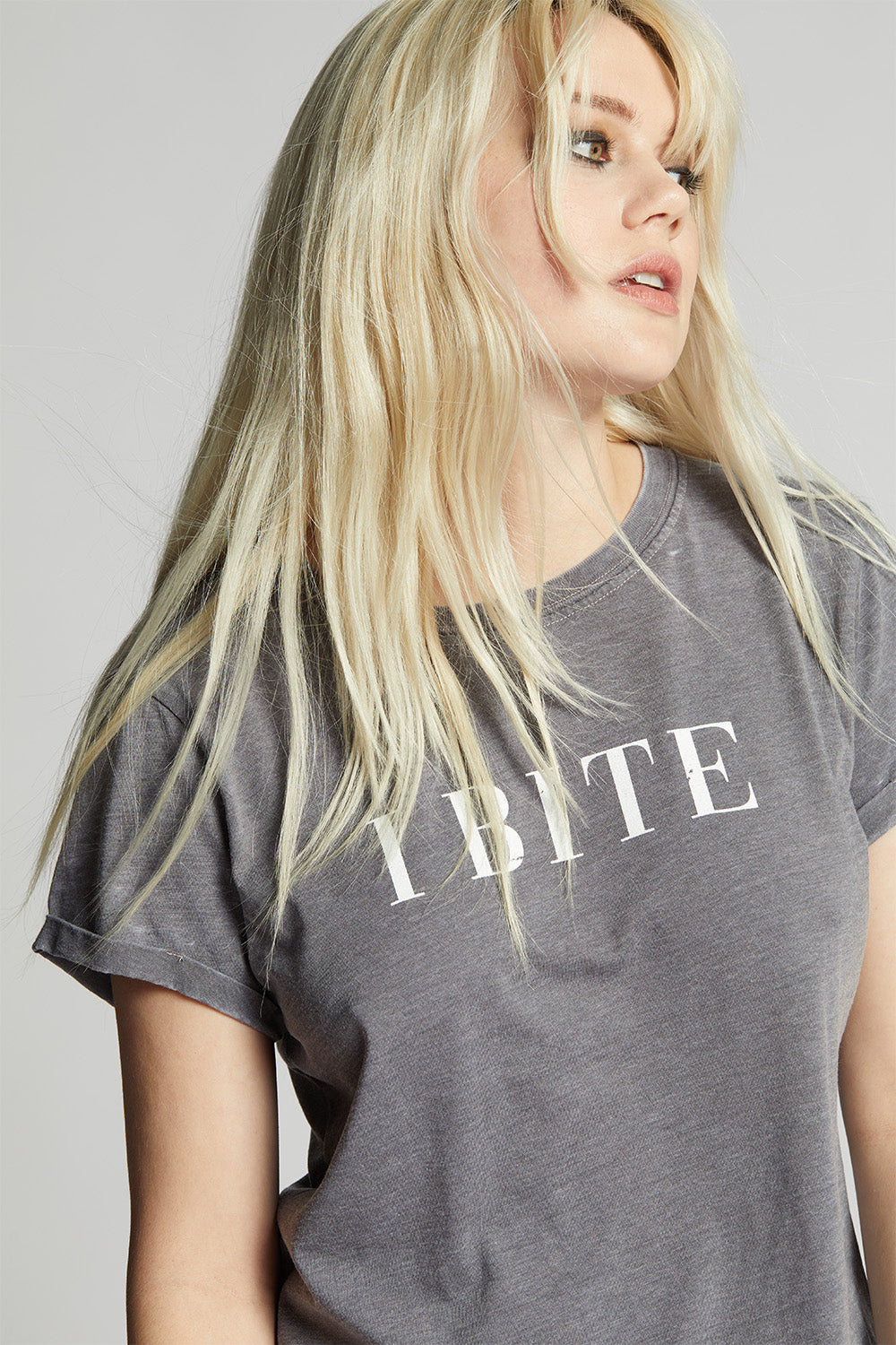 I Bite Gray Fitted Tee