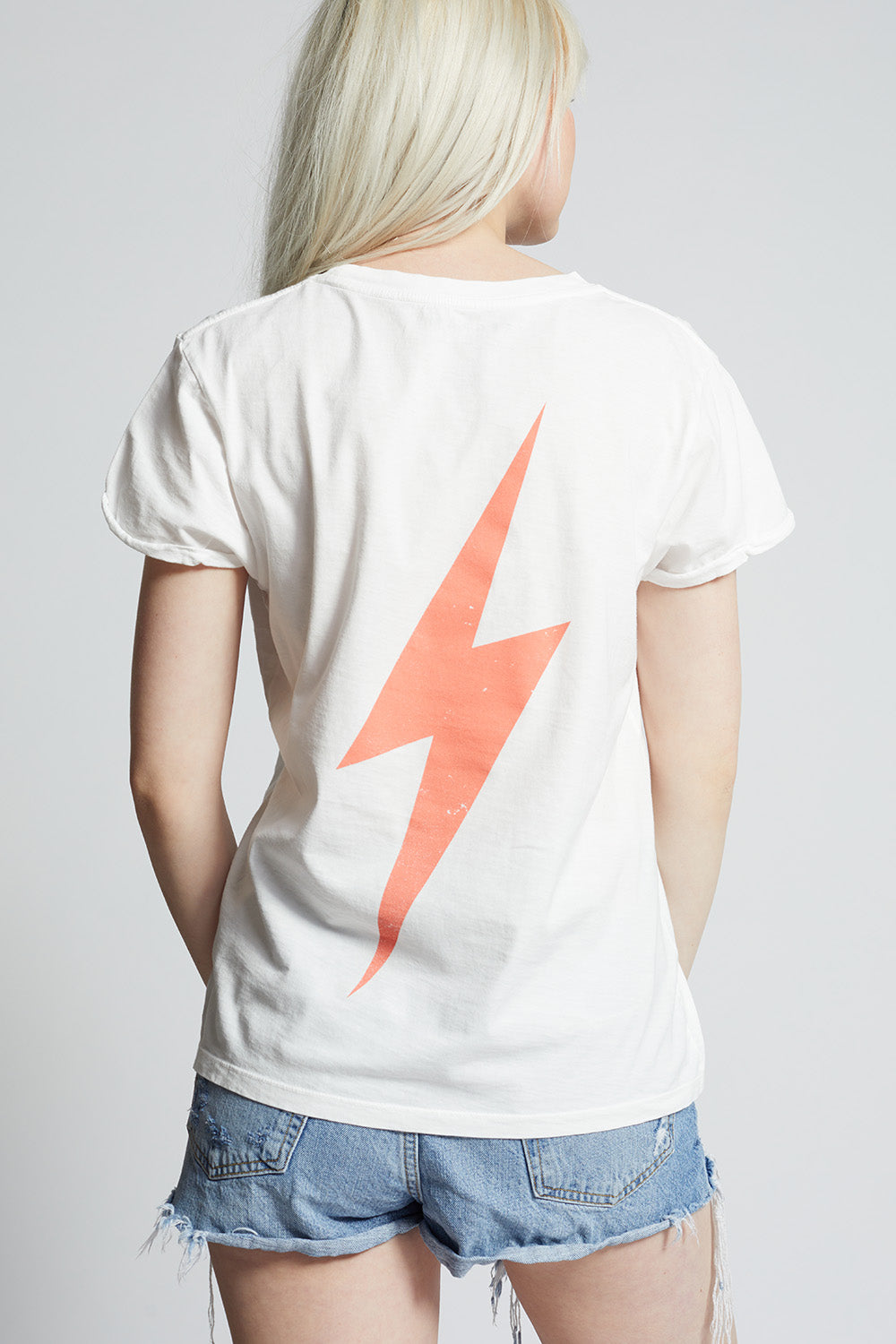 Women's Songs About You T-shirt in White with stars and lightning bolt graphic