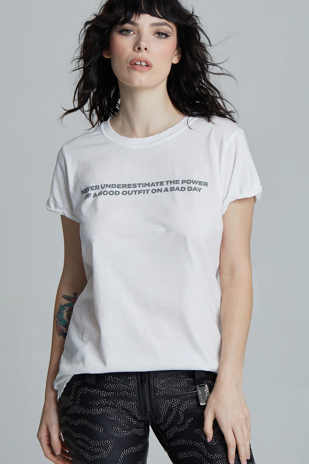 Women's Good Outfit Bad Day T-shirt in White