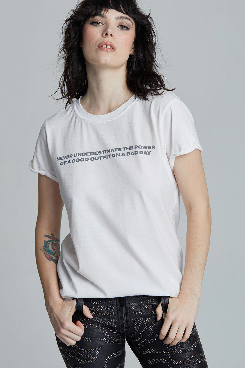 Women's Good Outfit Bad Day T-shirt in White