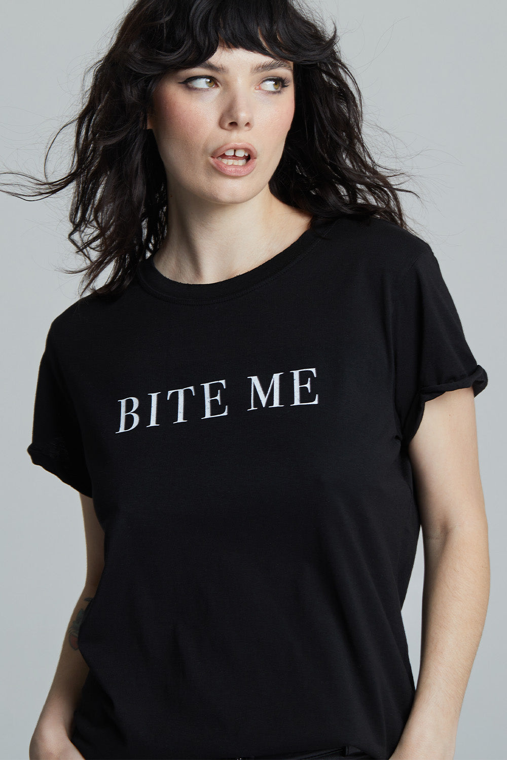 Women's Bite Me T-shirt in Black