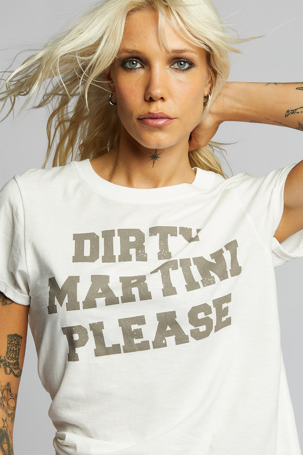 Dirty Martini Please White Statement Tee