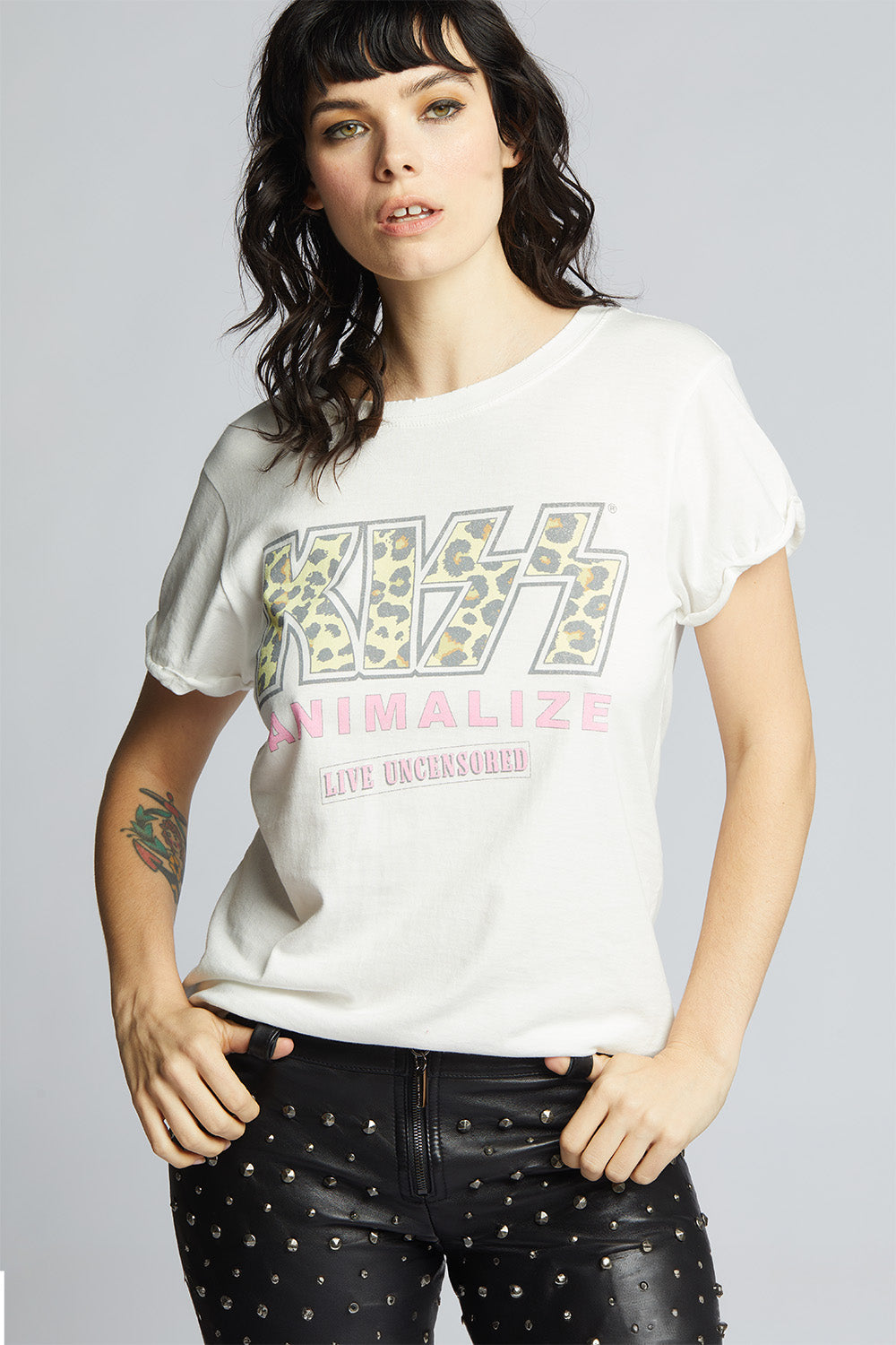 KISS Animalize Uncensored Tour White Vintage Tee