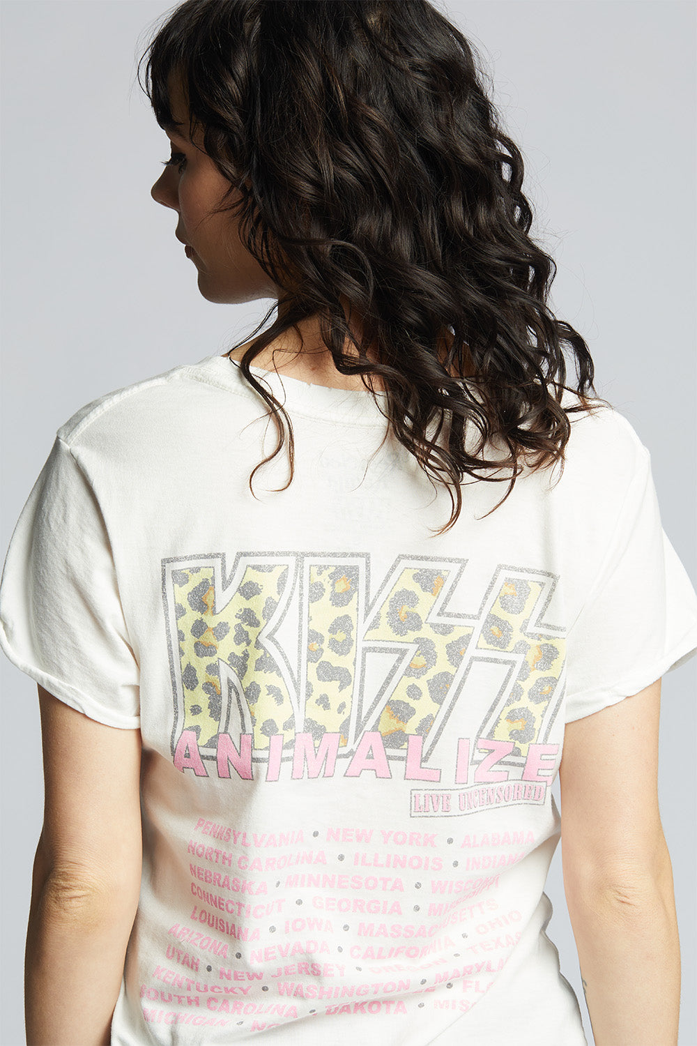 KISS Animalize Uncensored Tour White Vintage Tee