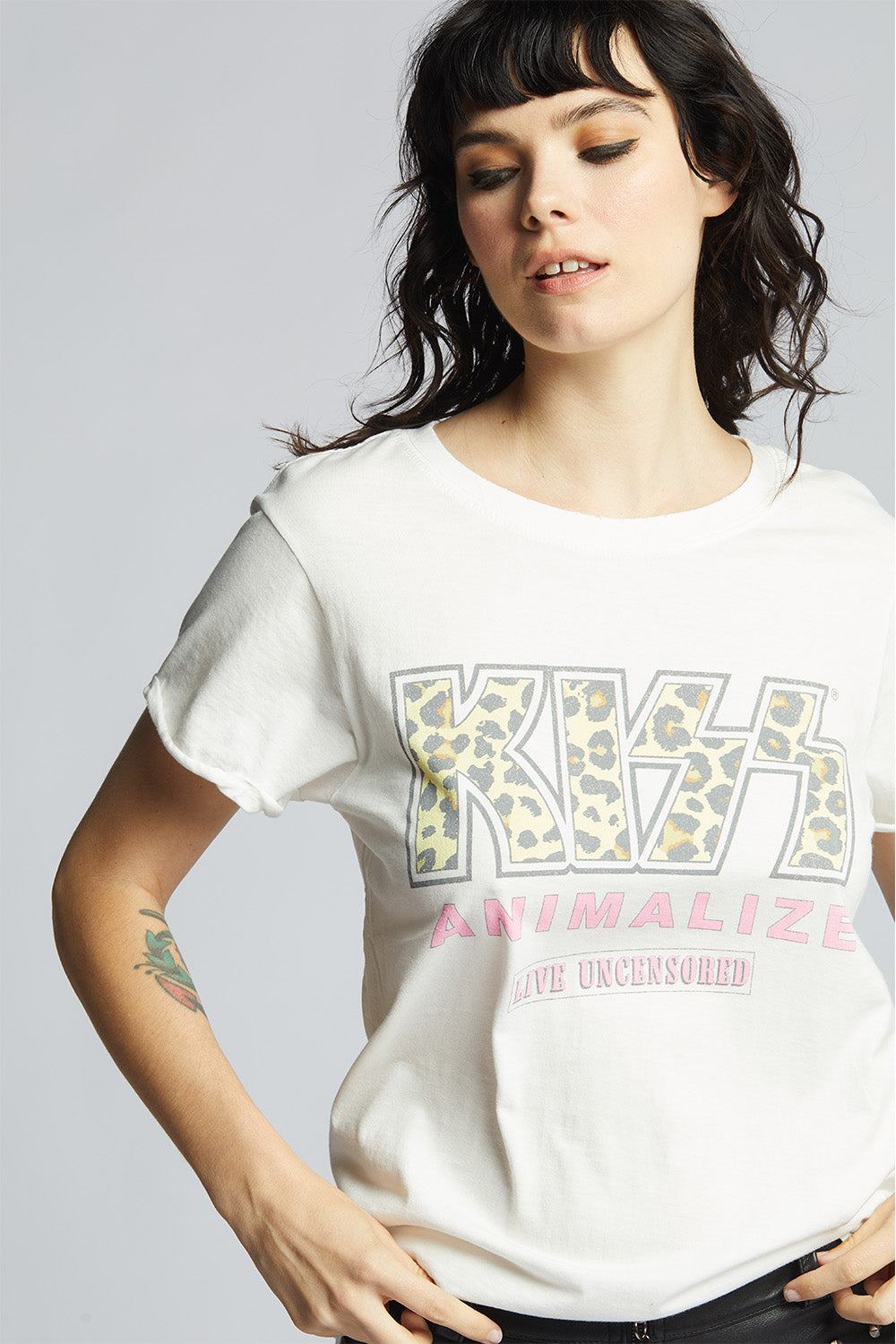KISS Animalize Uncensored Tour White Vintage Tee