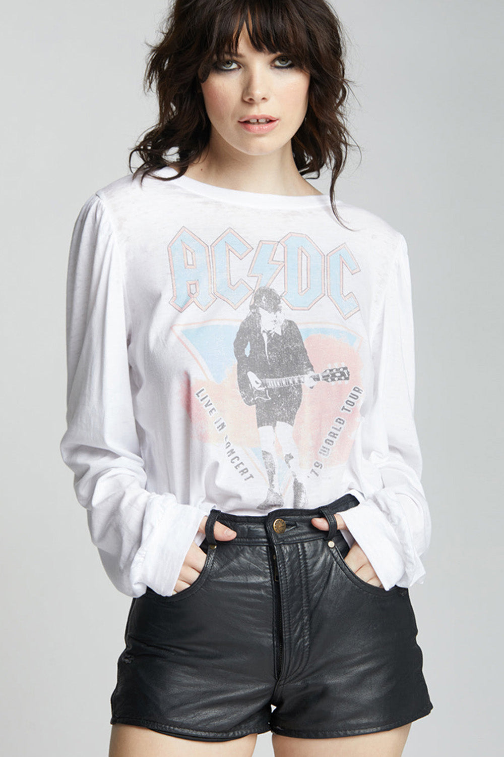 AC/DC 1979 World Tour Vintage Graphic Puff Sleeve