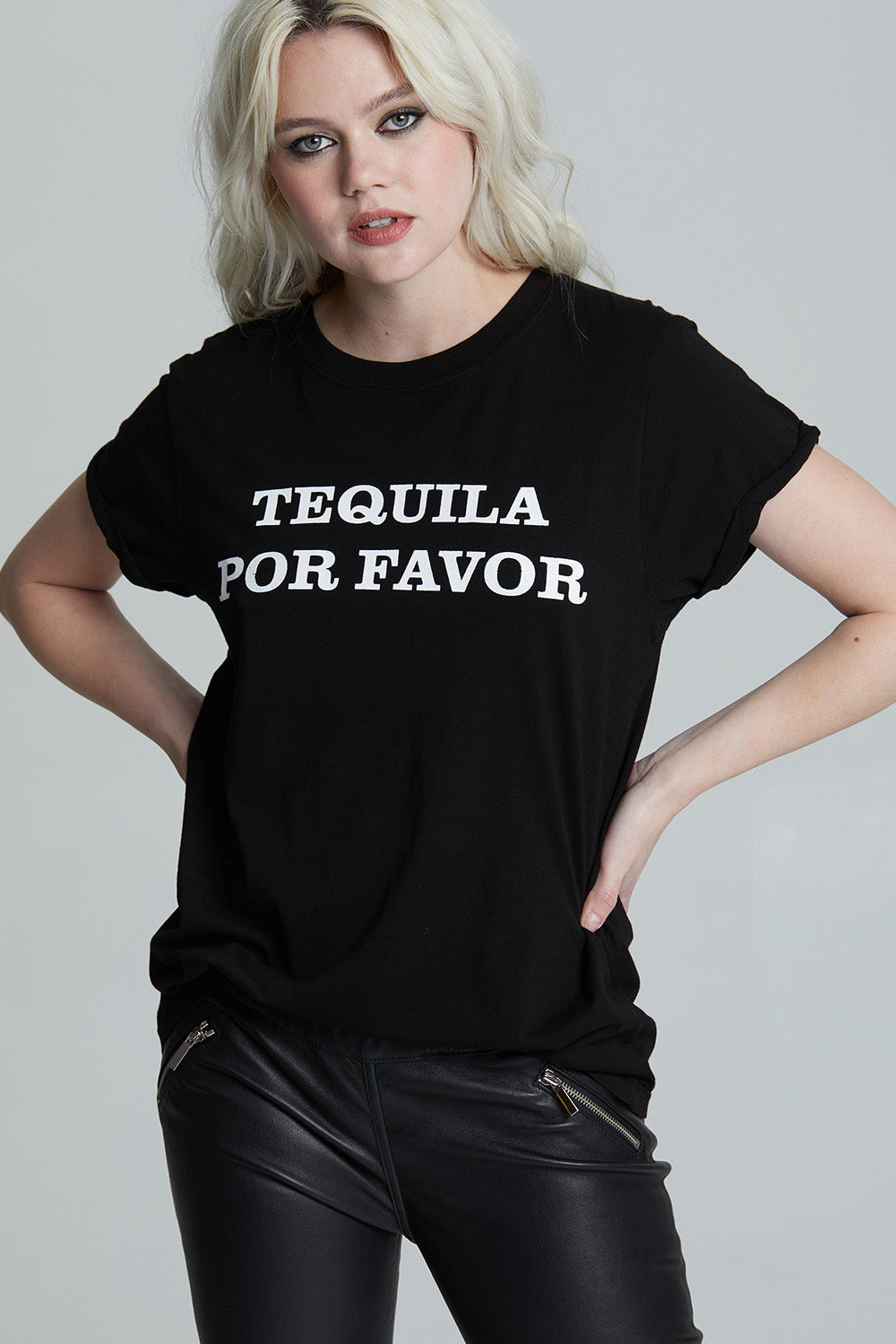 Tequila Por Favor Black Statement Tee