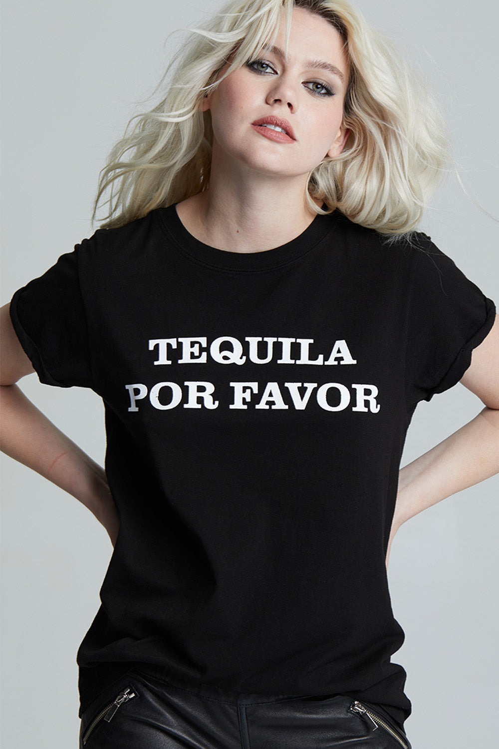 Tequila Por Favor Black Statement Tee