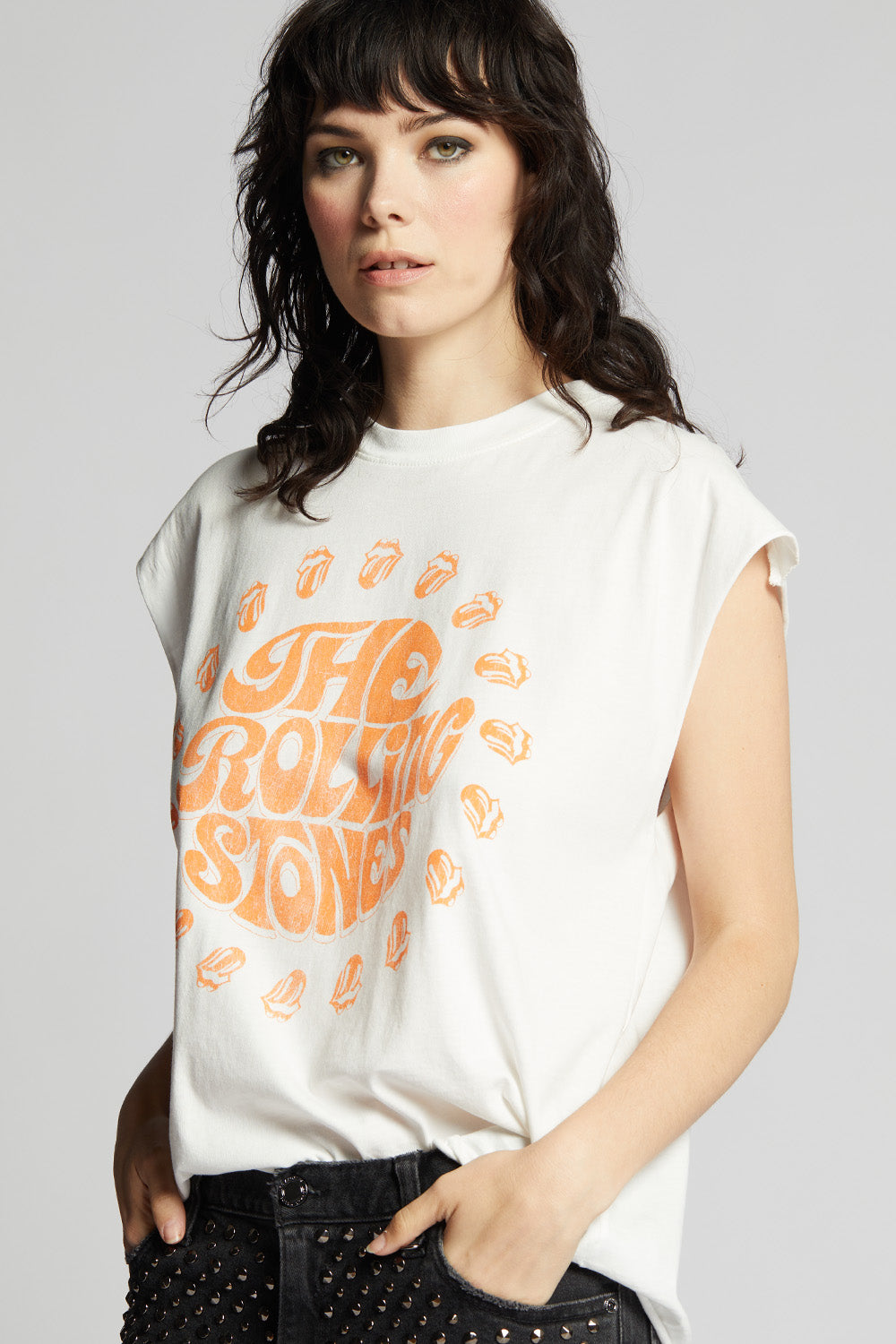 The Rolling Stones Vintage Cut Sleeve Band Tee