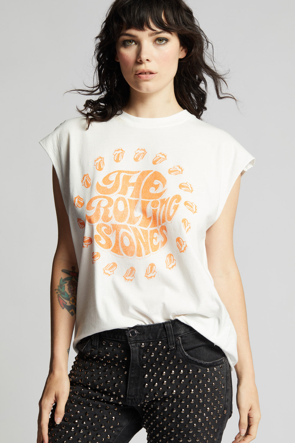 The Rolling Stones Vintage Cut Sleeve Band Tee