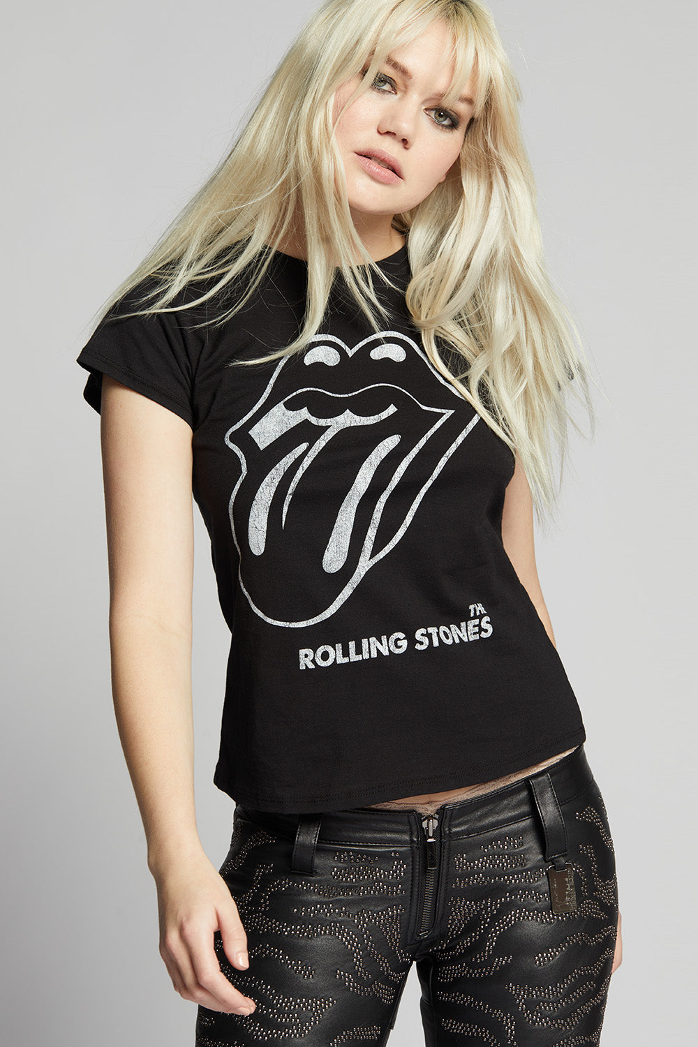 The Rolling Stones Band Logo Black Baby Tee