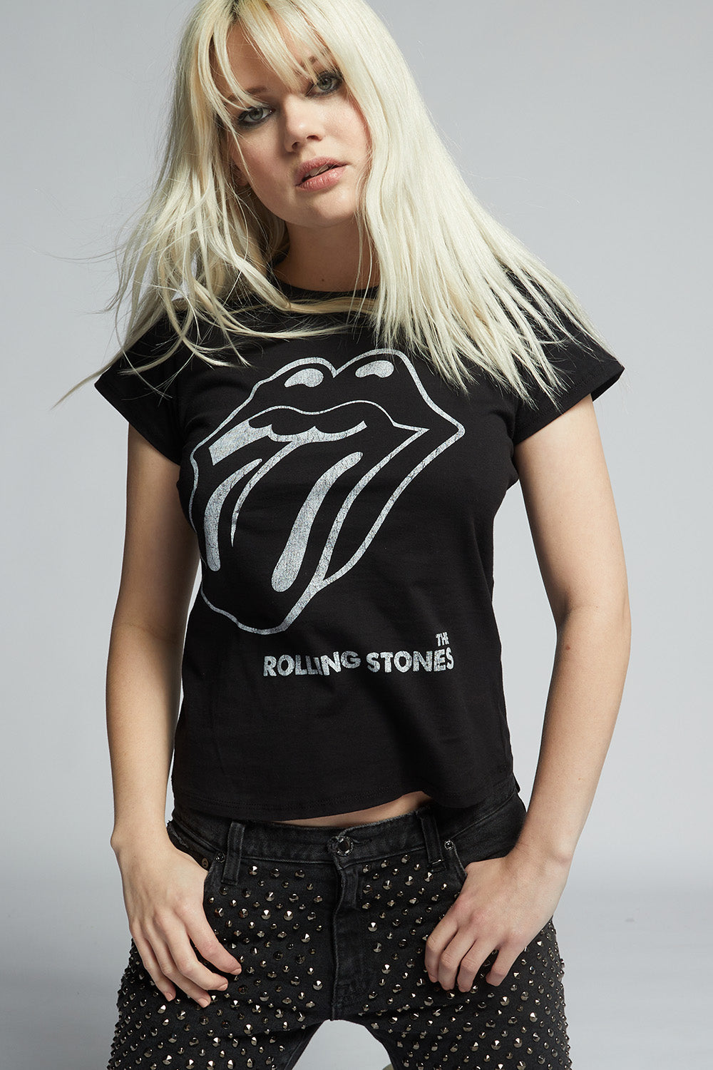 The Rolling Stones Band Logo Black Baby Tee
