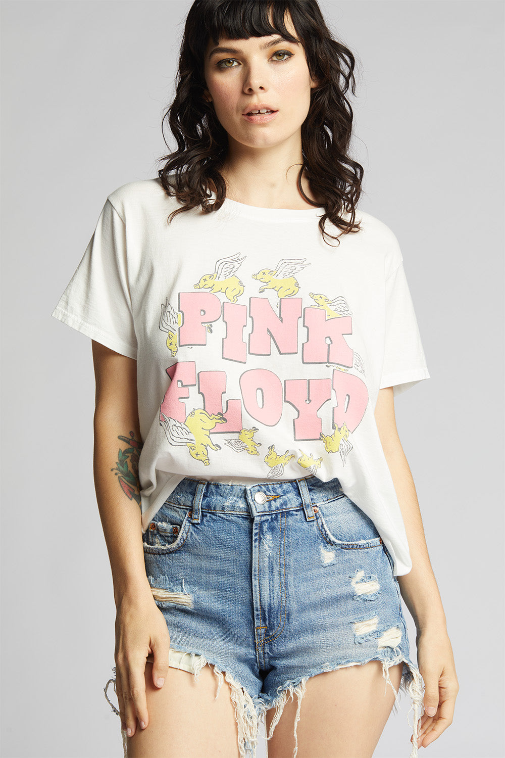 Pink Floyd Flying Pig Vintage Graphic Cropped Tee