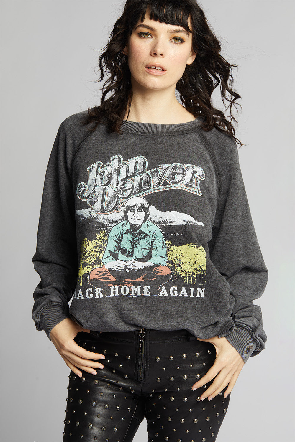 John Denver Back Home Again Oversized Graphic Sweatshirt