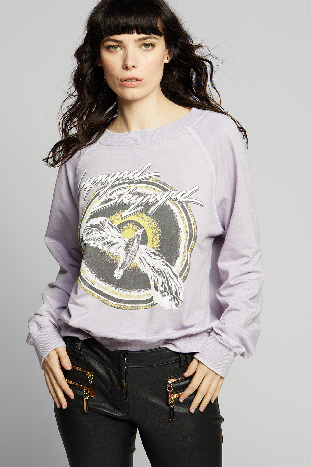 Women's Lynyrd Skynyrd Free Bird Sweatshirt in Lilac with logo