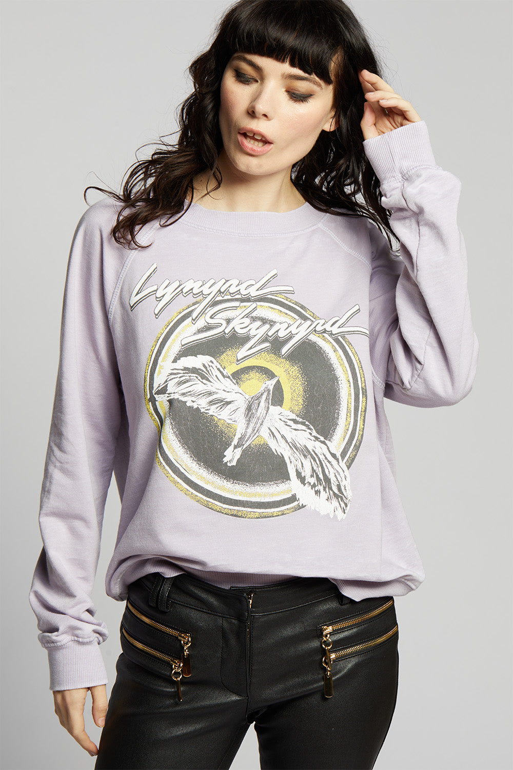 Women's Lynyrd Skynyrd Free Bird Sweatshirt in Lilac with logo