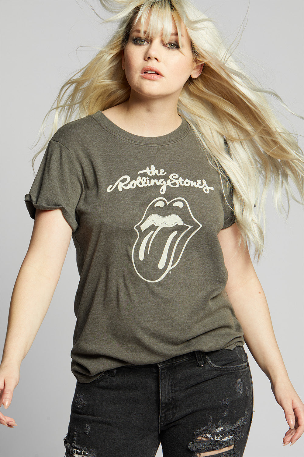 The Rolling Stones Classic Logo Burnout Graphic Tee