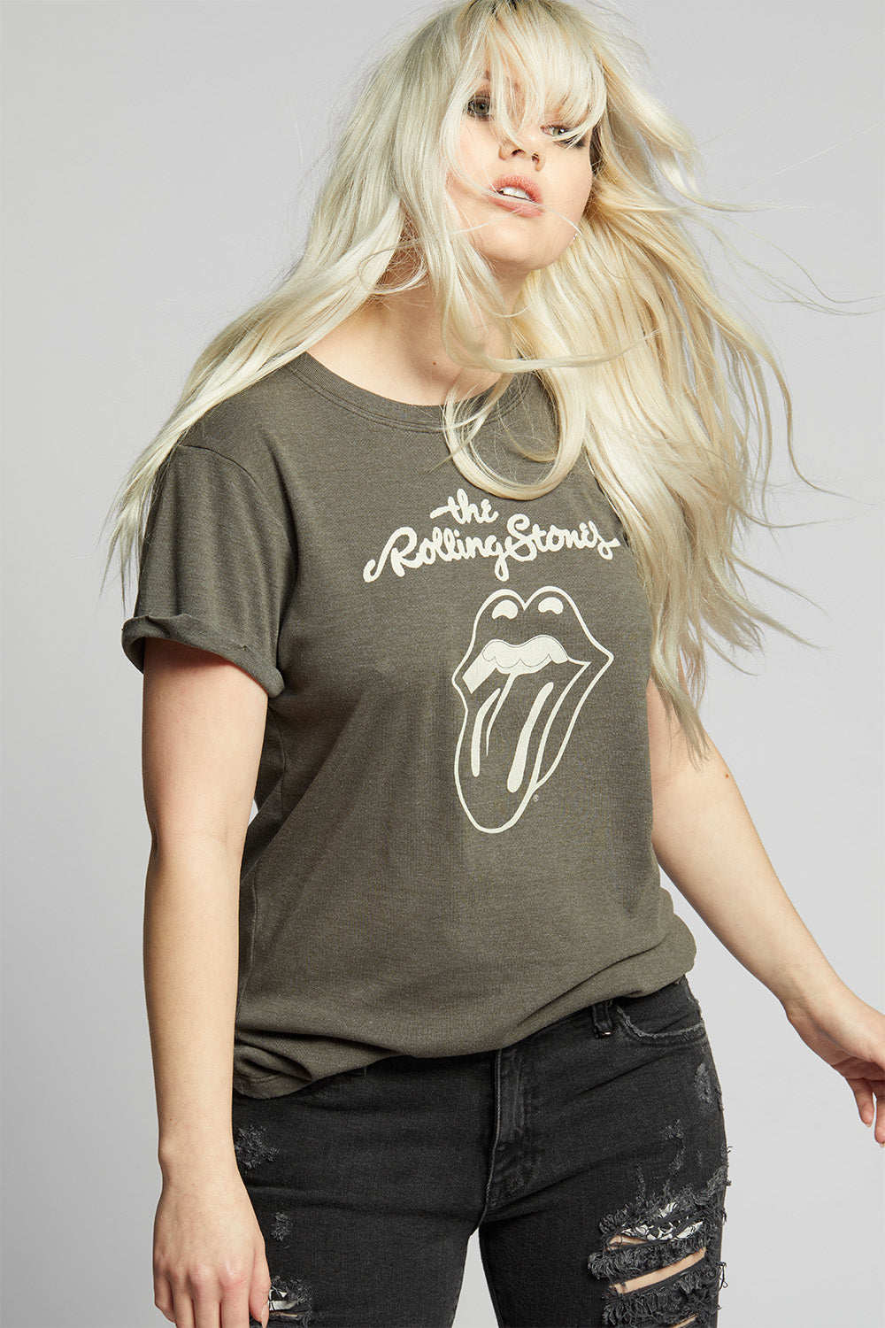 The Rolling Stones Classic Logo Burnout Graphic Tee