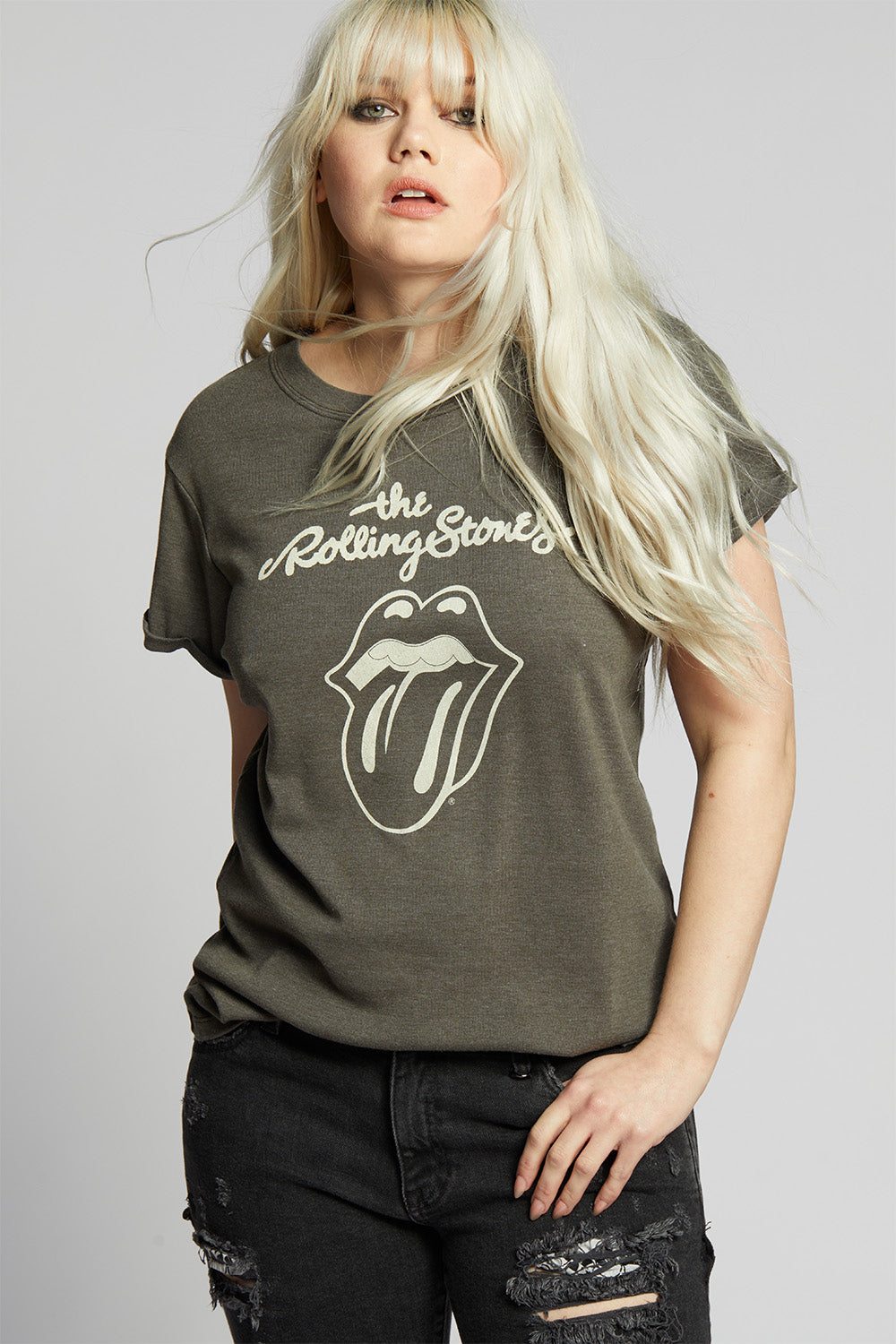 The Rolling Stones Classic Logo Burnout Graphic Tee