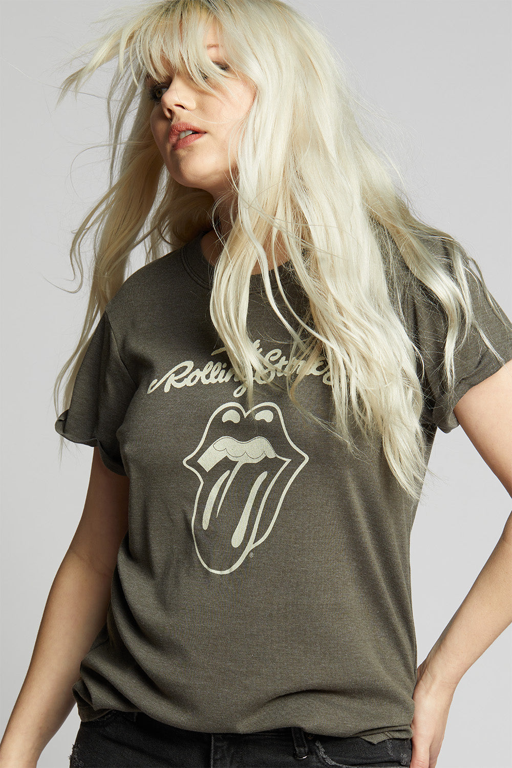 The Rolling Stones Classic Logo Burnout Graphic Tee