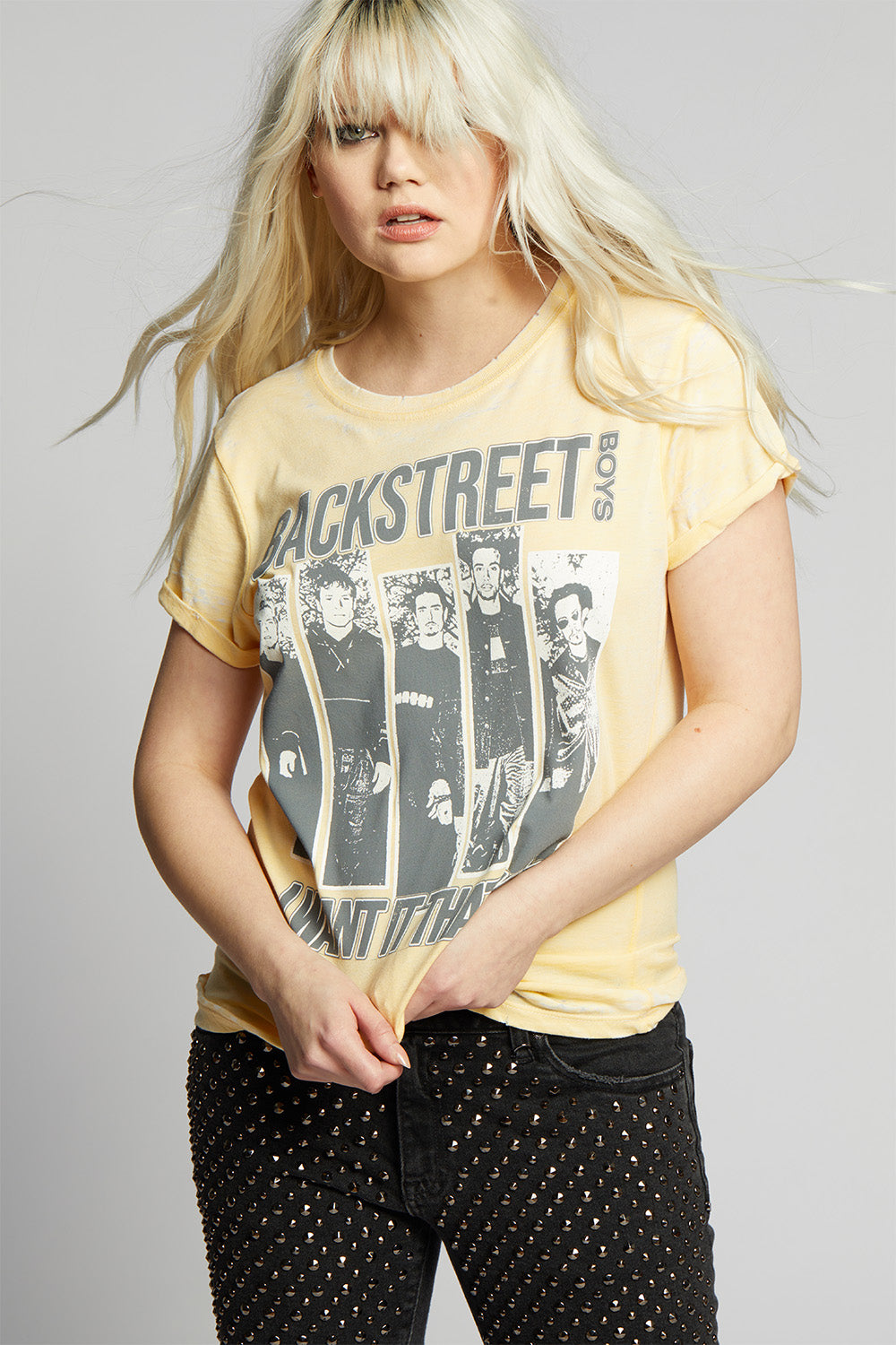 Women's Backstreet Boys I Want It That Way T-shirt with nostalgic graphics