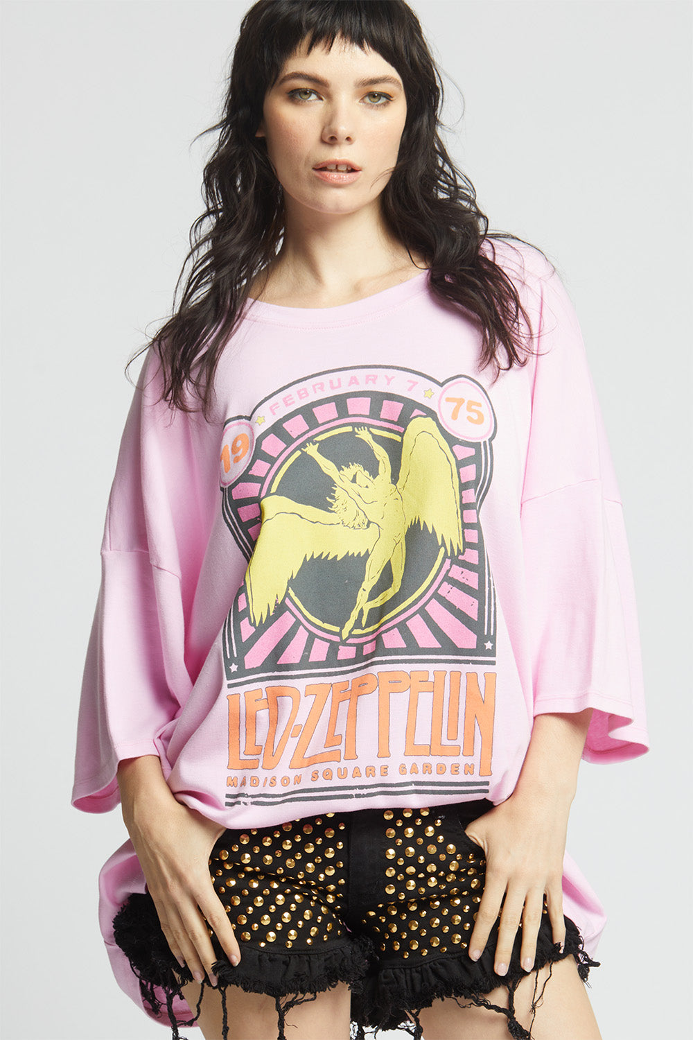 Led Zeppelin 1975 Pink Vintage Inspired Band Tee