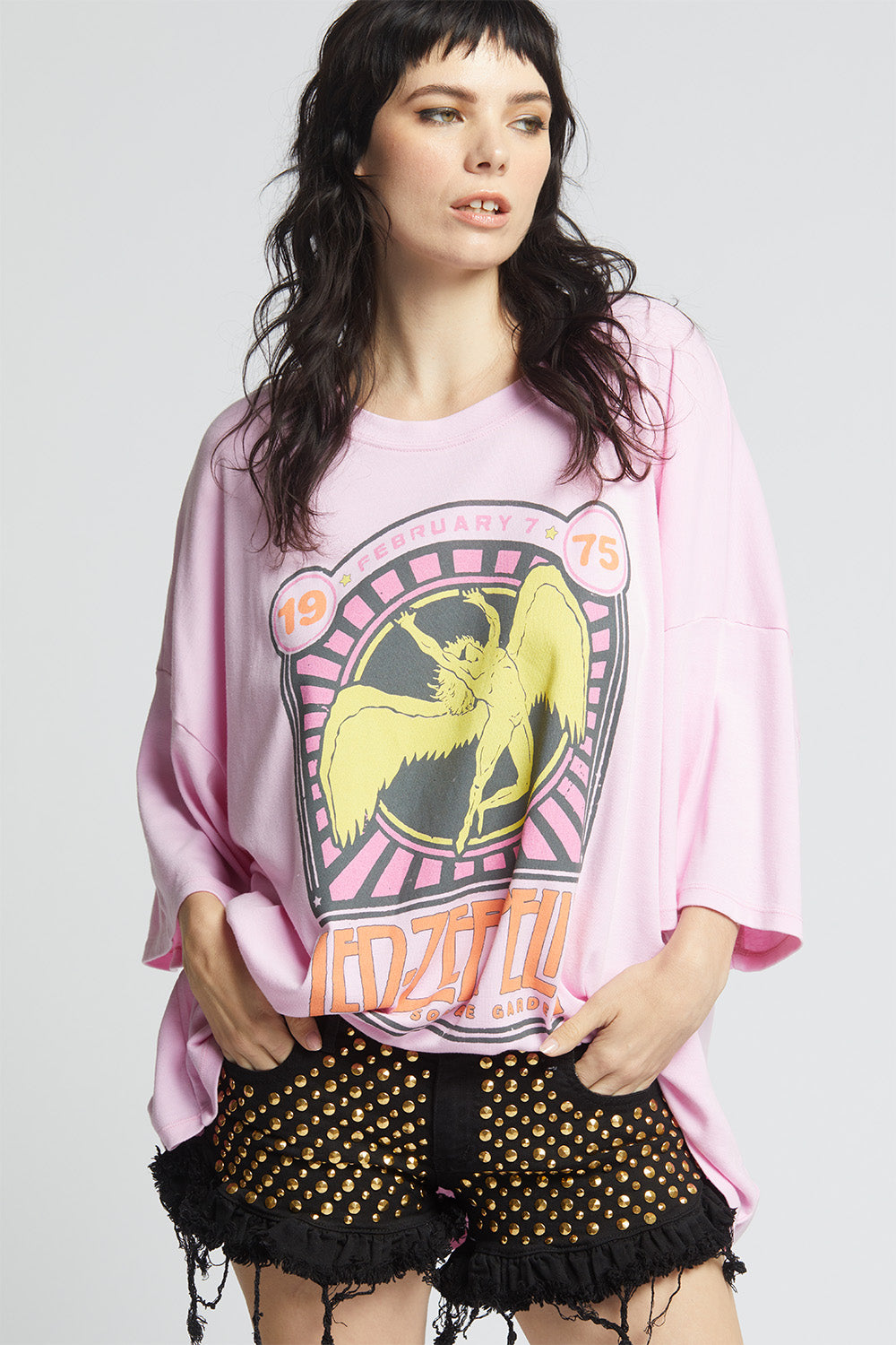 Led Zeppelin 1975 Pink Vintage Inspired Band Tee