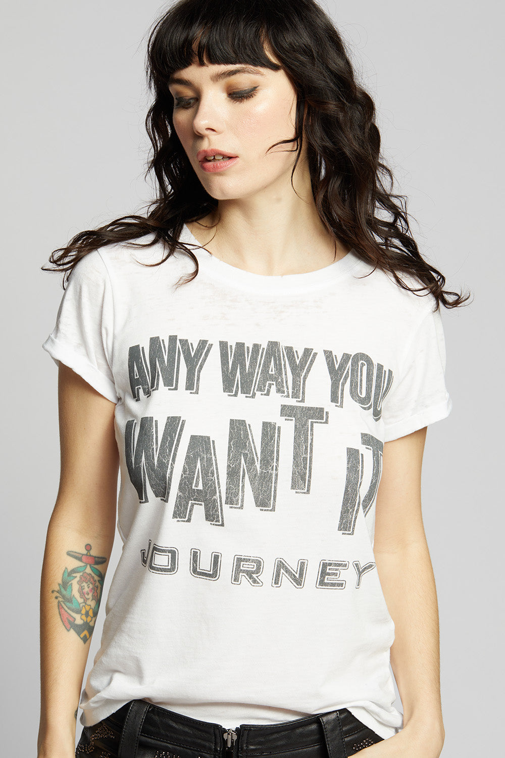 Journey Any Way You Want It White Vintage Band Tee