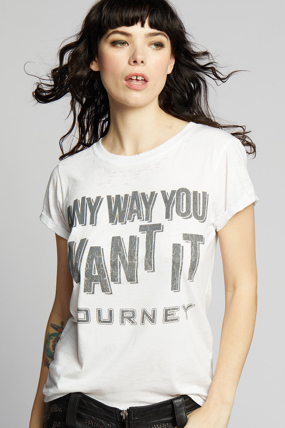 Journey Any Way You Want It White Vintage Band Tee