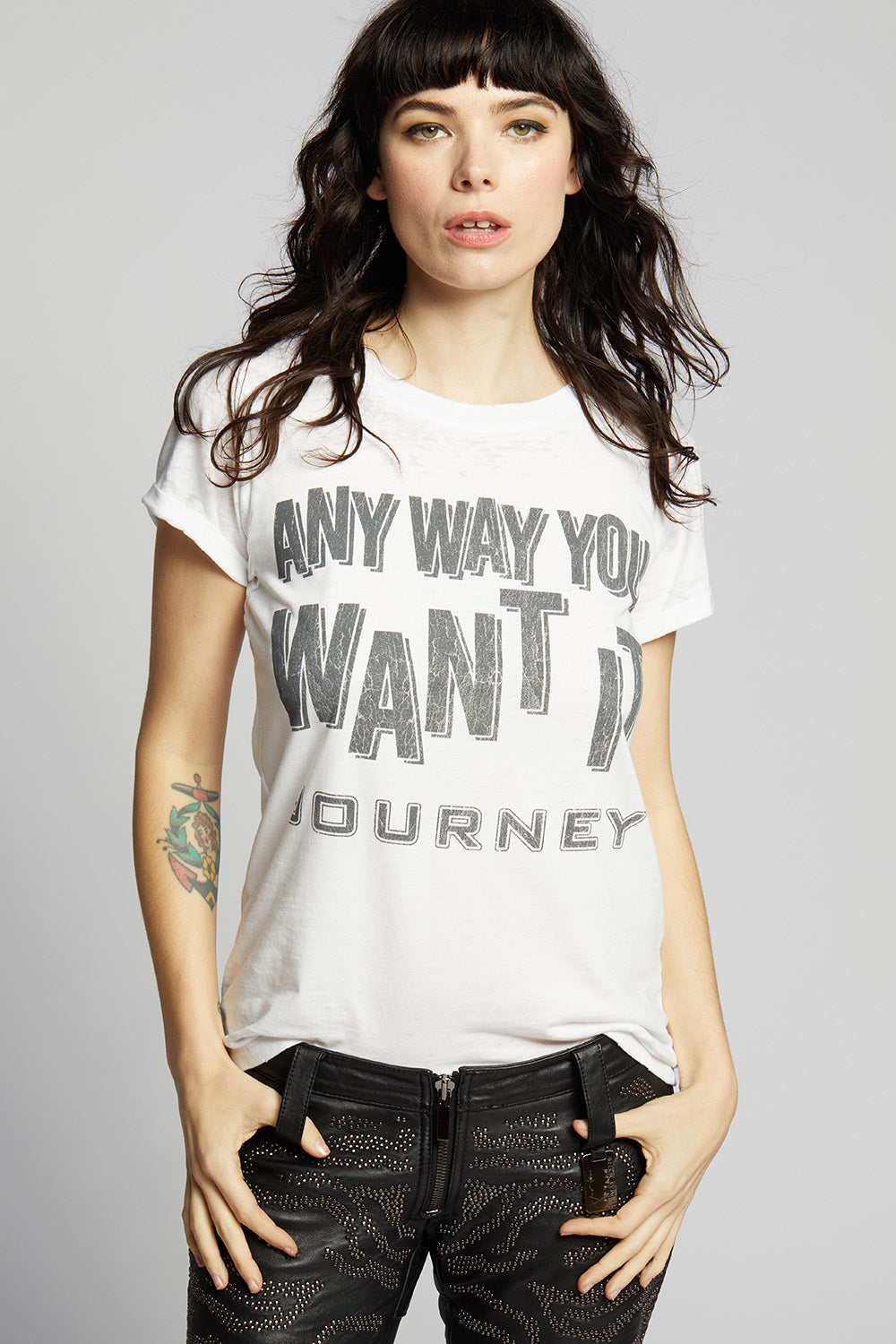 Journey Any Way You Want It White Vintage Band Tee