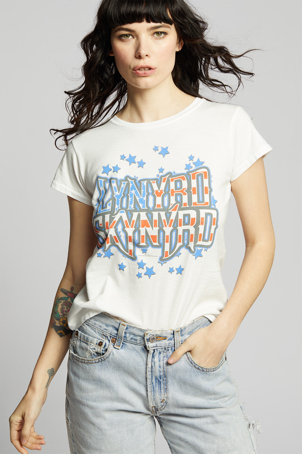 Lynyrd Skynyrd Nation White Graphic Baby Tee