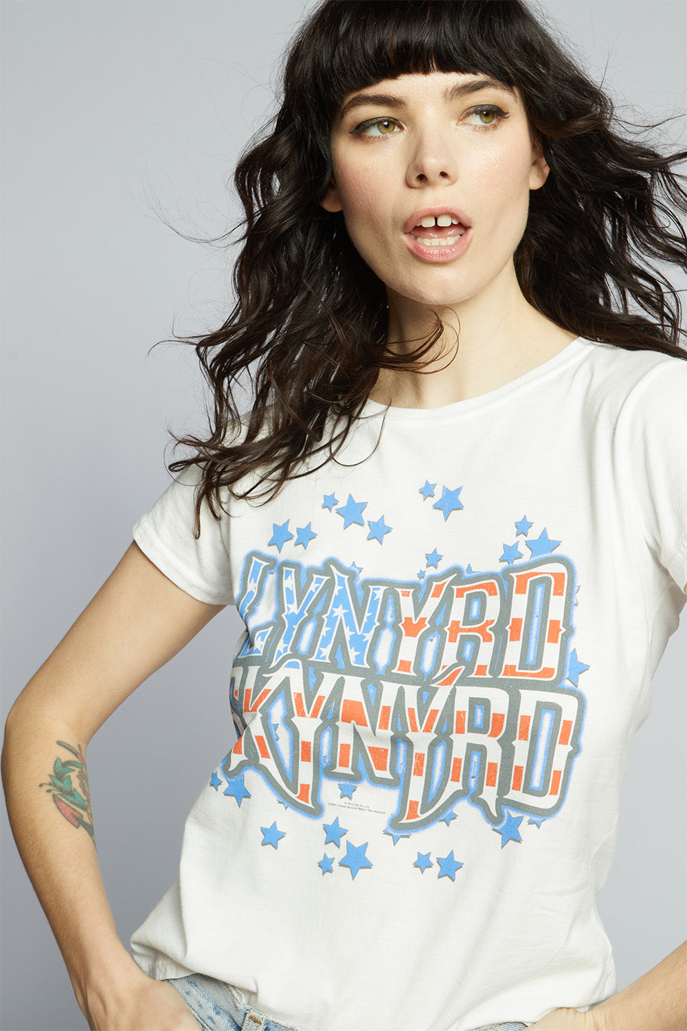 Lynyrd Skynyrd Nation White Graphic Baby Tee