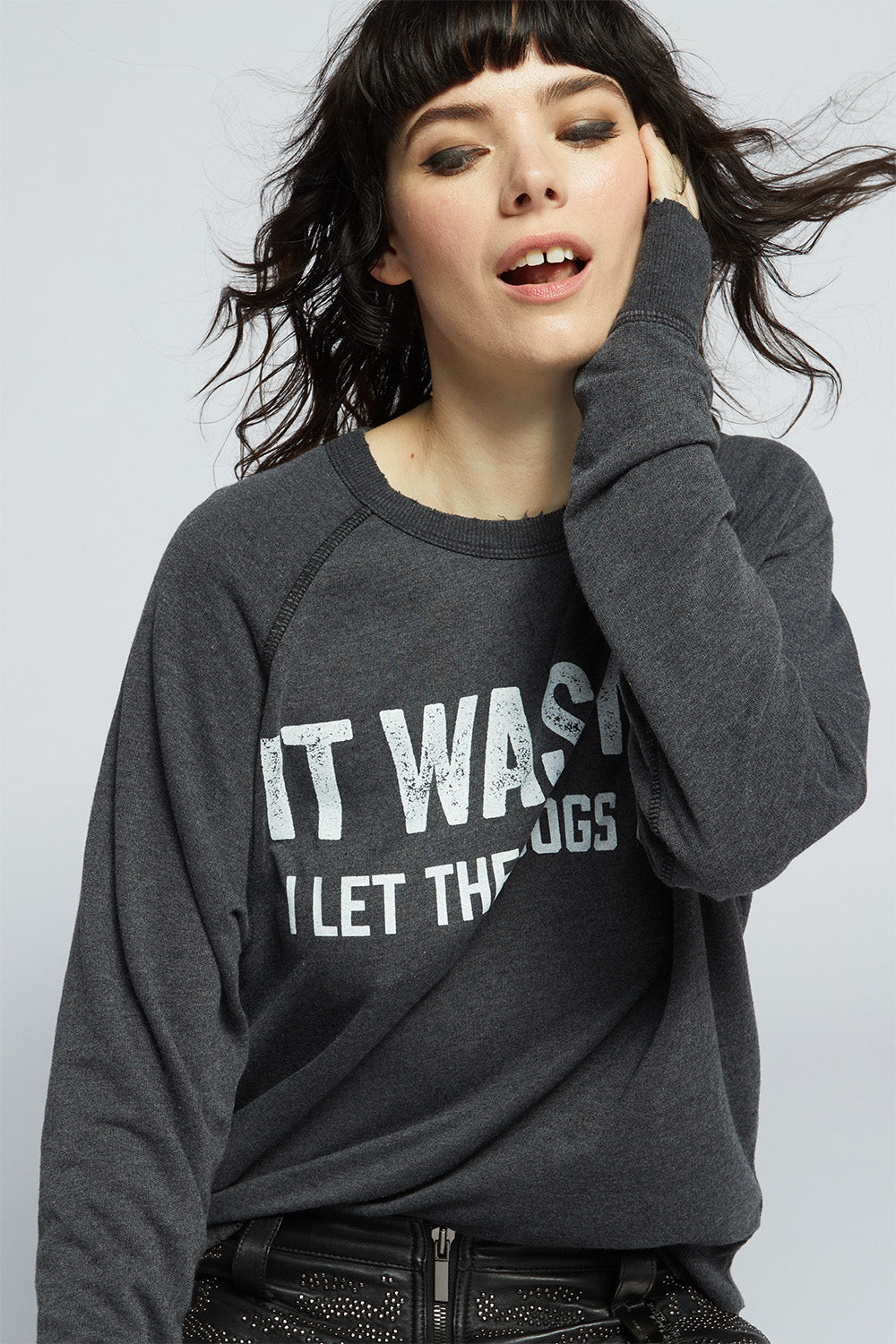 I Let The Dogs Out Oversized Statement Sweatshirt