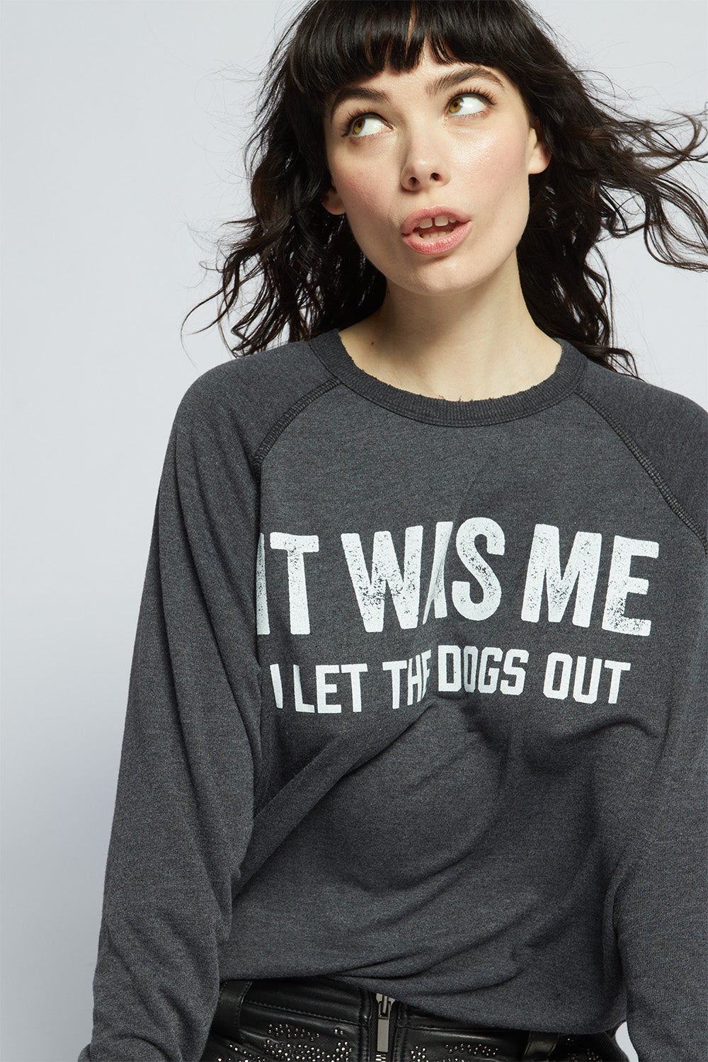 I Let The Dogs Out Oversized Statement Sweatshirt