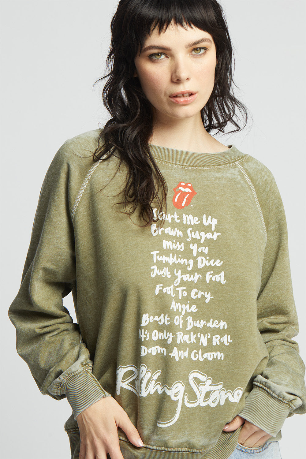 The Rolling Stones Top Hits Oversized Vintage Sweatshirt
