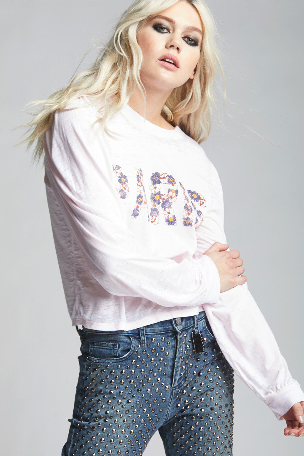 Paris Floral Puff Sleeve Tee