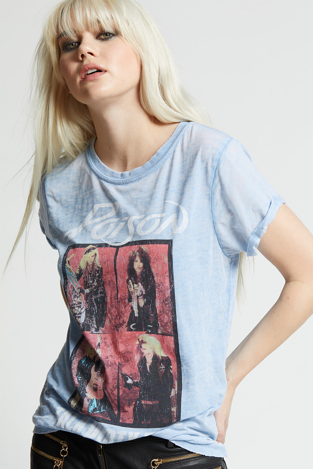 Washed Denim Poison “Talk Dirty To Me” Fitted T-Shirt