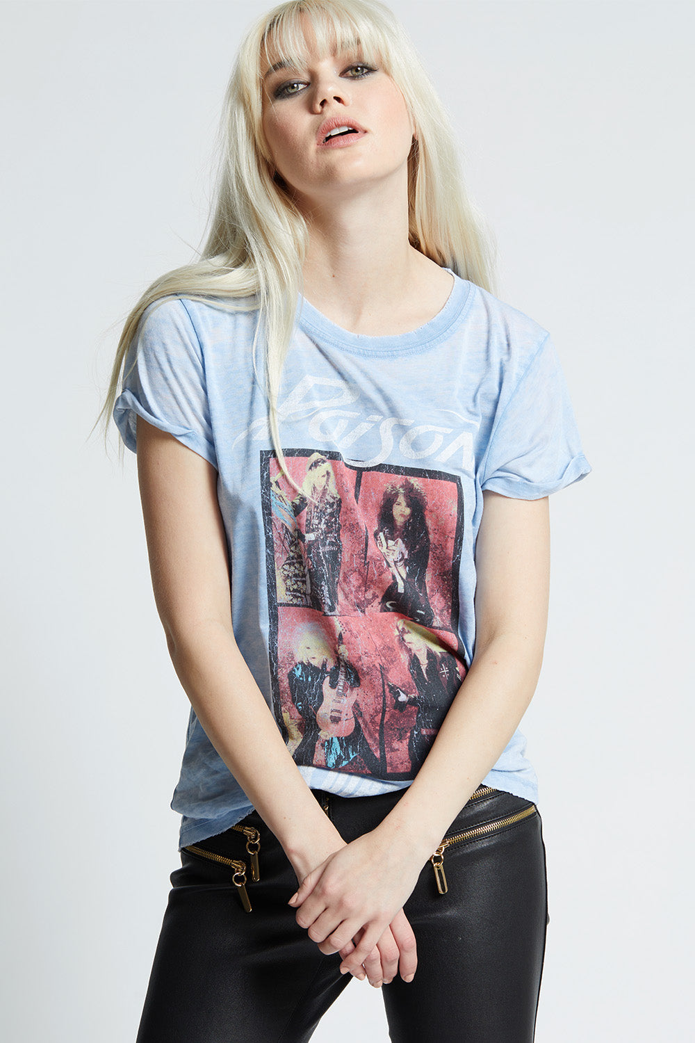 Washed Denim Poison “Talk Dirty To Me” Fitted T-Shirt