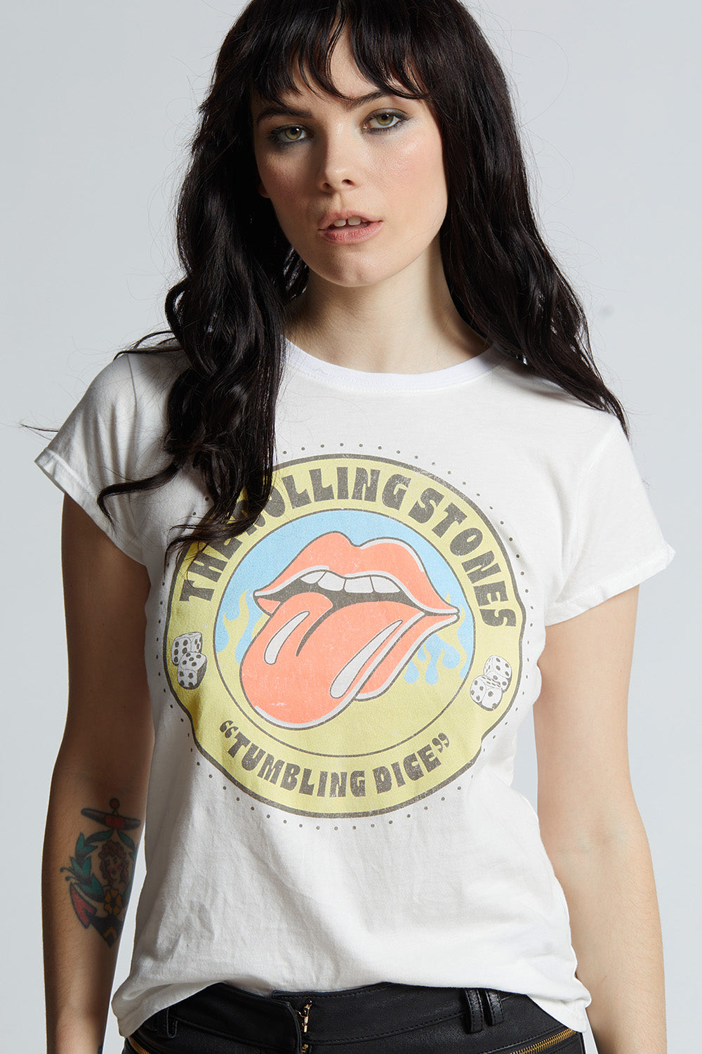The Rolling Stones 1972 Party Vintage White Baby Tee