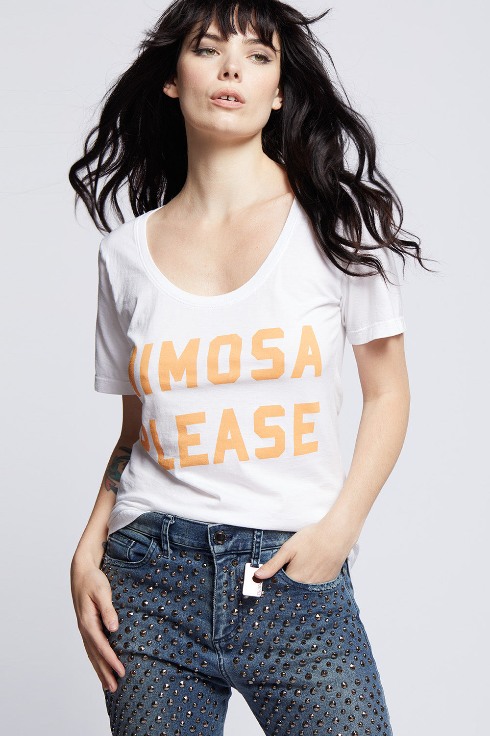 Mimosa Please Scoop Neck Tee