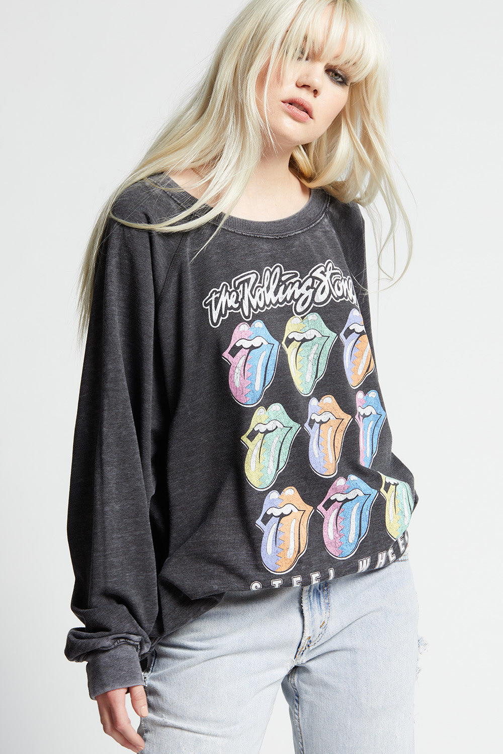 The Rolling Stones Steel Wheels Tour Oversized Graphic Sweatshirt