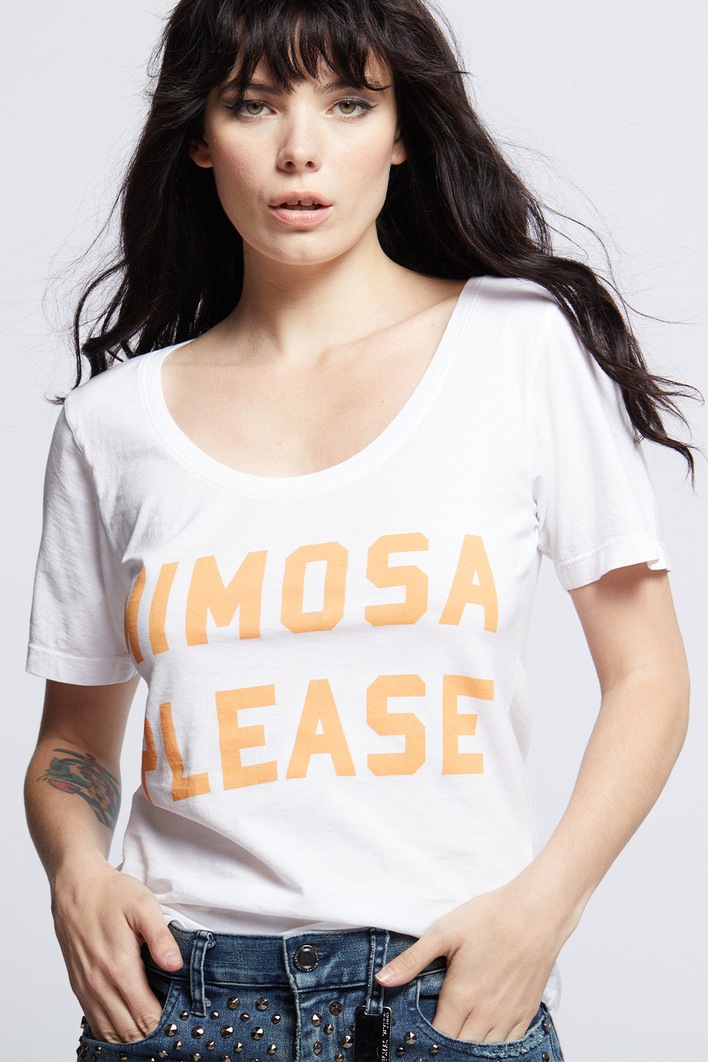 Mimosa Please Scoop Neck Tee