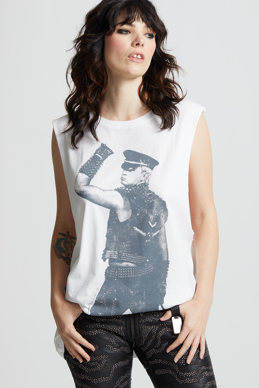 White Unisex Mark Weiss x Rob Halford Photo Muscle T-shirt