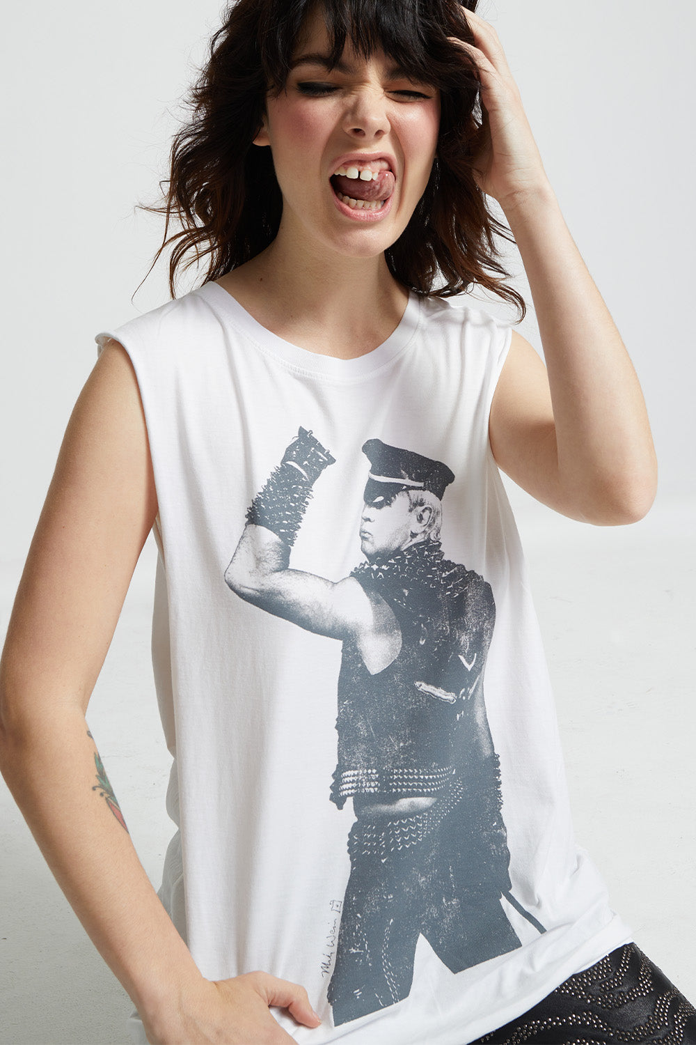 White Unisex Mark Weiss x Rob Halford Photo Muscle T-shirt