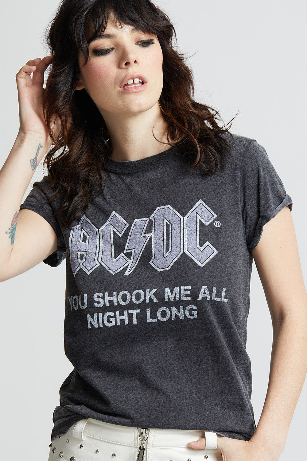 AC/DC Have A Drink Fitted Vintage Band Tee