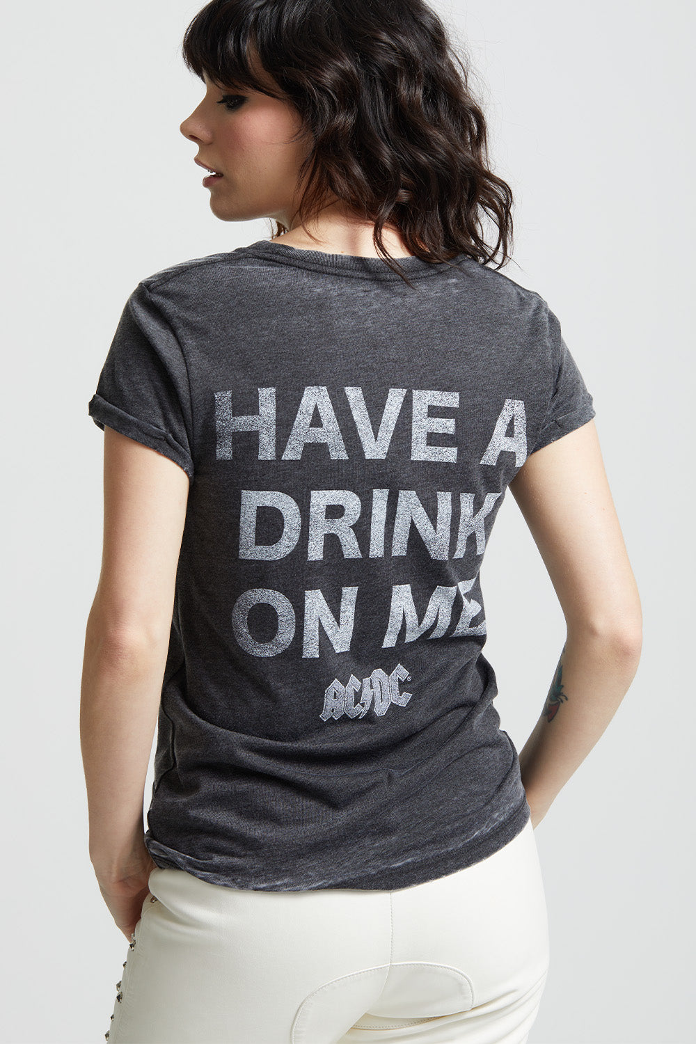 AC/DC Have A Drink Fitted Vintage Band Tee