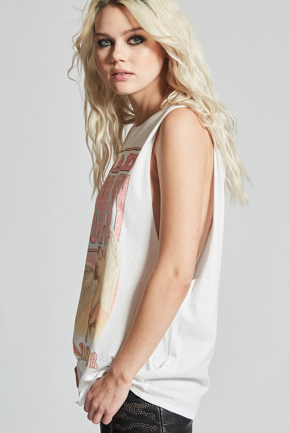 White Unisex Bad Company Muscle Tank with album artwork