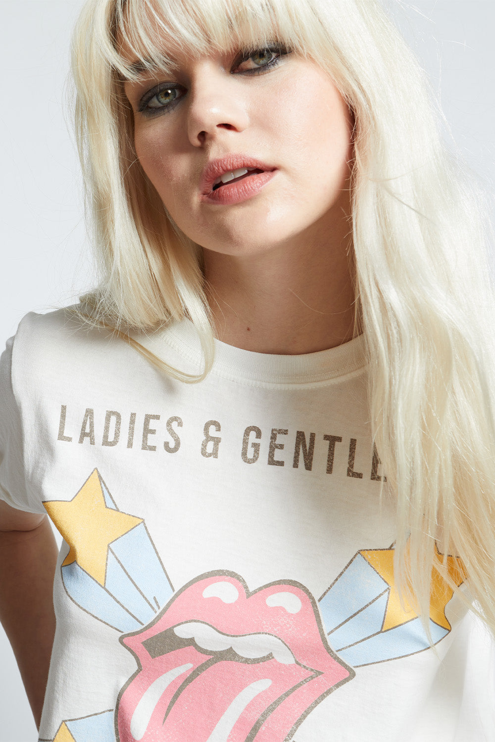 White The Rolling Stones Ladies & Gentlemen Fitted T-Shirt