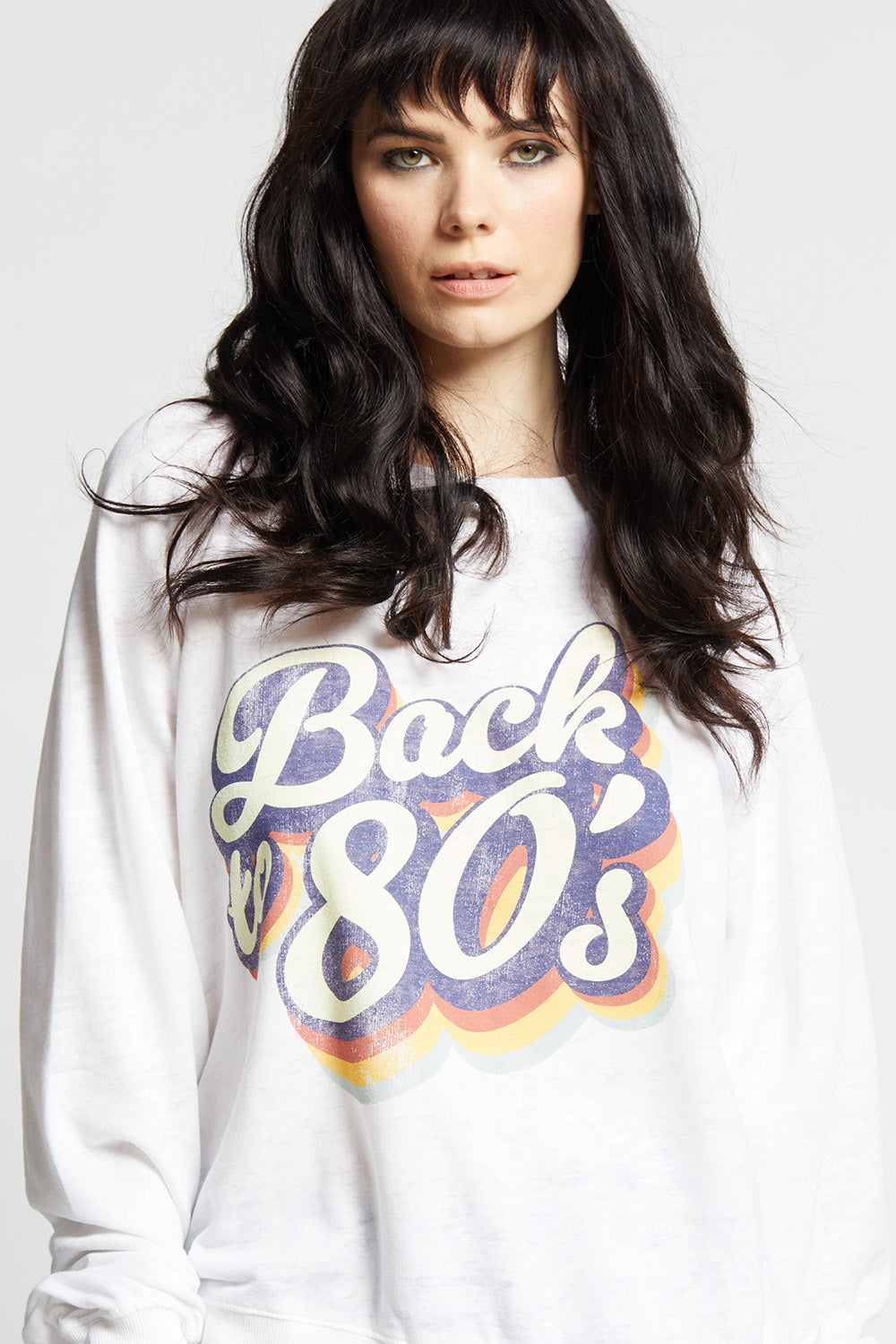 Back To 80’s Retro Style White Oversized Sweatshirt