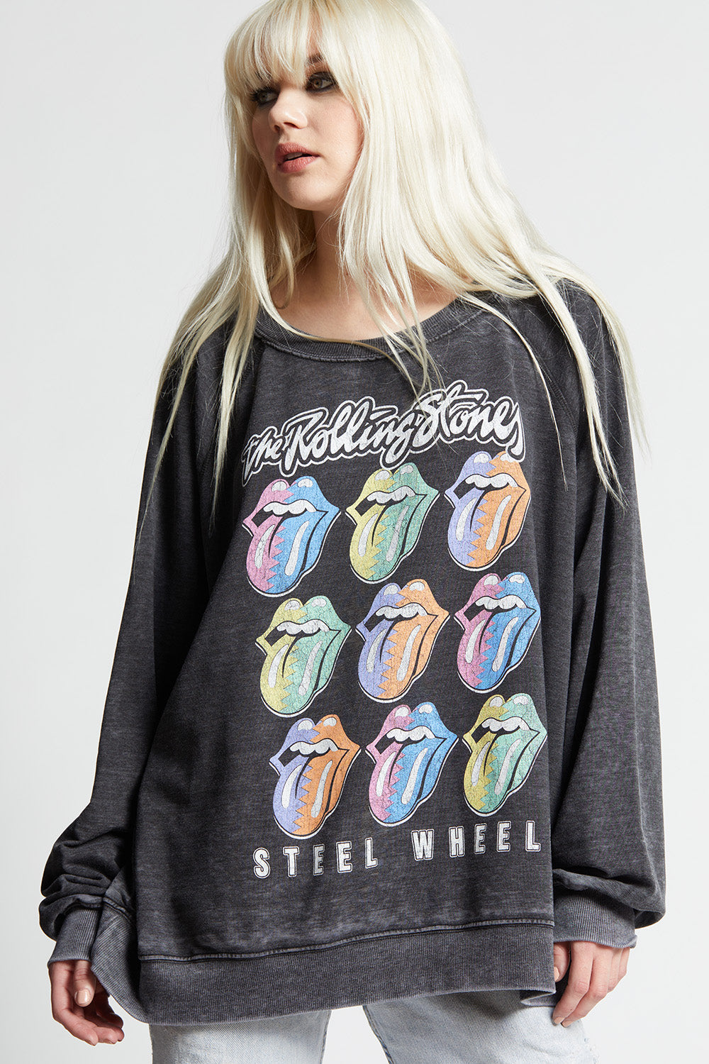 The Rolling Stones Steel Wheels Tour Oversized Graphic Sweatshirt